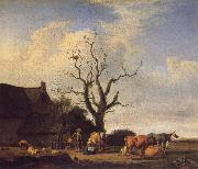 VELDE, Adriaen van de A Farm with a Dead Tree Spain oil painting artist